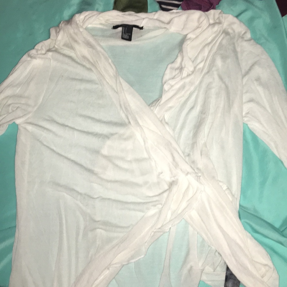 white cardigan